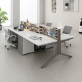Office desk employee workstation, minimalist modern double four-person position, perforated board hanging panel, storage partition, desk and chair combination