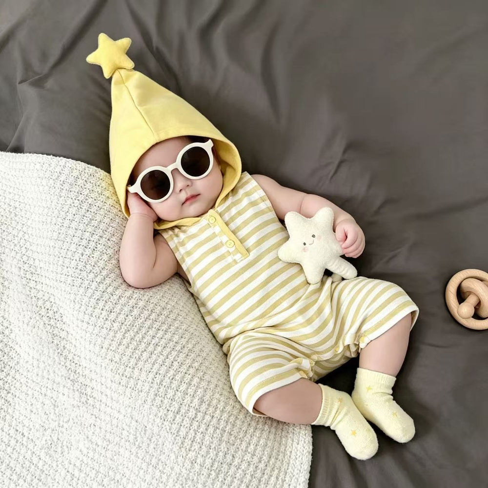 Summer lightweight breathable cute romper baby sleeveless unisex bodysuit cartoon onesie summer outfit