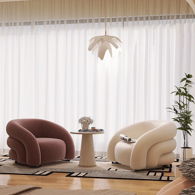 Cream furniture single sofa chair lazy internet celebrity style single chair small apartment balcony designer casual chair for home