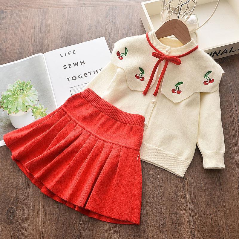 Girls' knitted dress set - spring/autumn  collection - baby dress, cardigan top, and knit sweater set for toddlers
