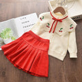 Girls' knitted dress set - spring/autumn  collection - baby dress, cardigan top, and knit sweater set for toddlers