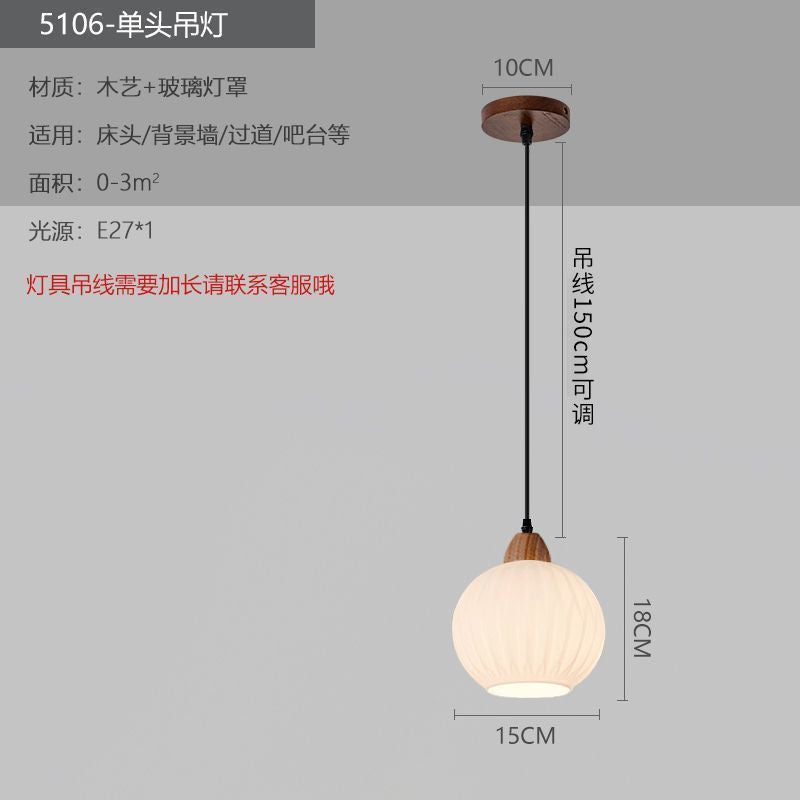 Medieval style lamps bedroom bedside small chandelier bedside table retro restaurant aisle new chinoiserie single head long hanging lamp