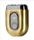 Mini alloy electric shaver - portable, full body waterproof, magnetic dual ring blade head, men's razor, car use