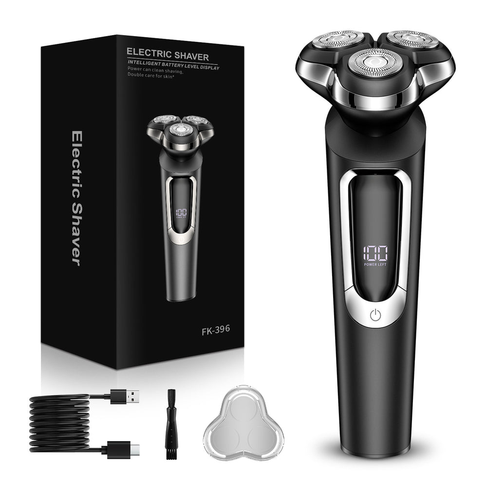 new digital display magnetic floating triple-blade electric shaver, fully washable, quick charge, men's razor