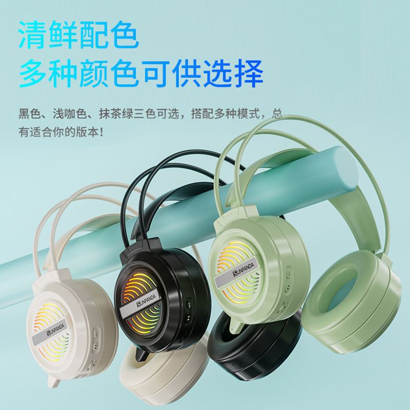 Over-ear bluetooth wireless tri-mode 2.4g gaming headset with noise cancellation and rgb lighting for mobile phones and tablets