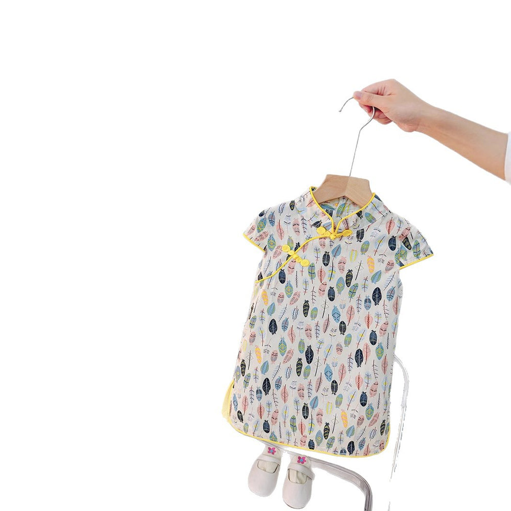 Baby girl cheongsam dress summer new style princess dress 1-2-3-4-5 years old toddler hanfu girl summer outfit