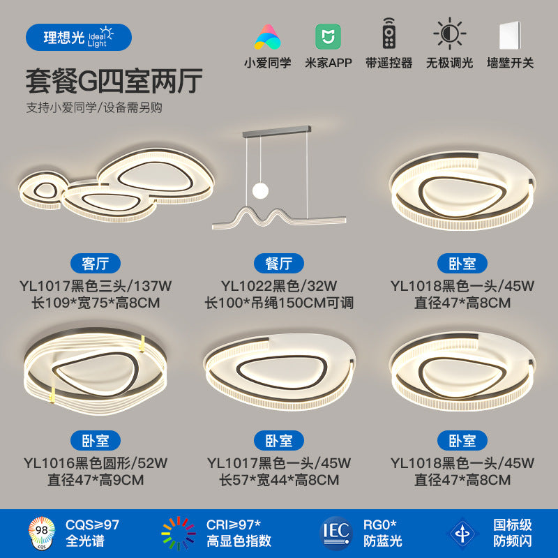 Living room ceiling light modern simple atmosphere creative pebble shape full spectrum lighting whole house package combination