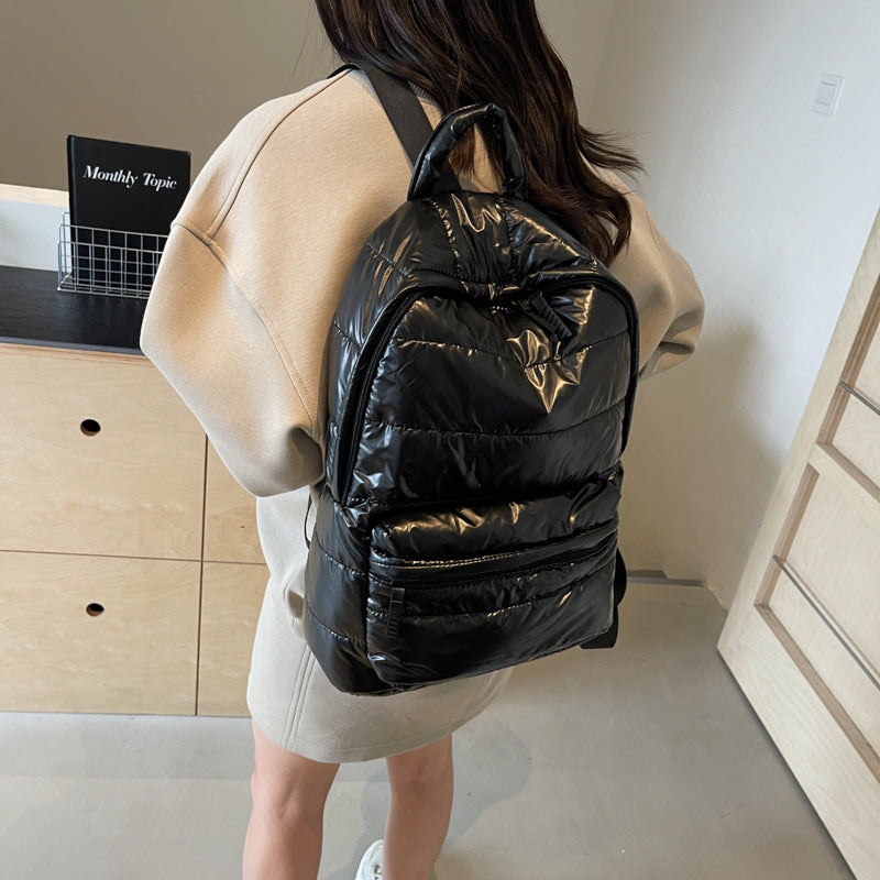 New popular cotton clothes backpack women's casual versatile space cotton backpack  wholesale large-capacity lightweight bag