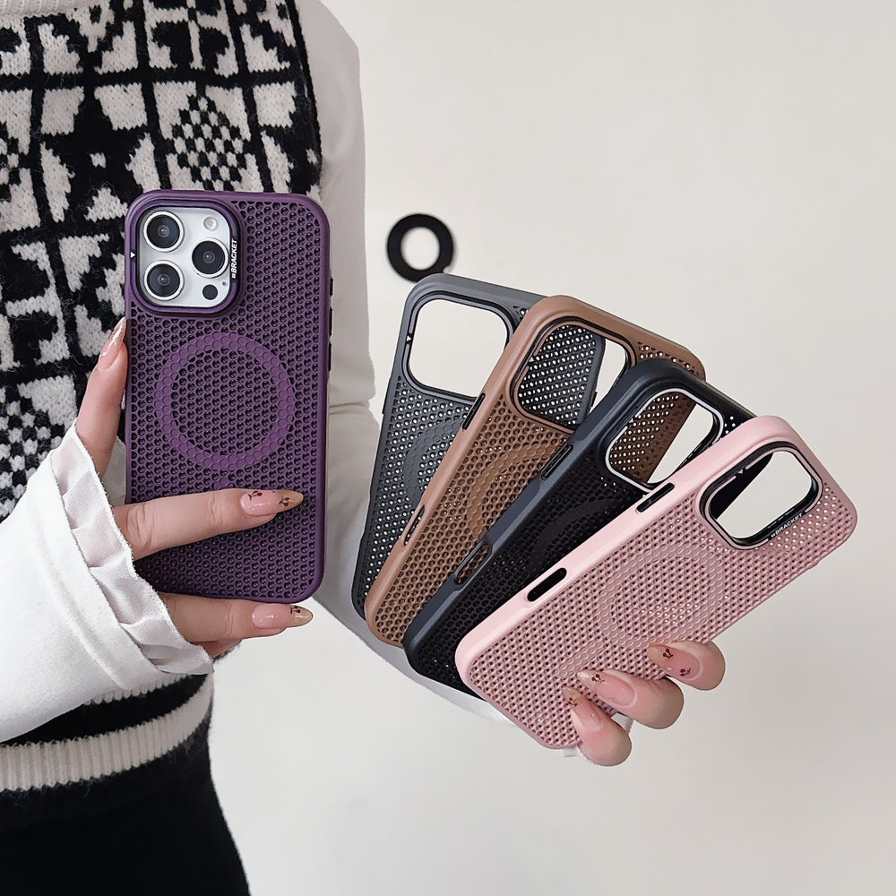 Premium mesh lens protection iphone 15/17 pro max case - breathable & heat dissipating for apple 14