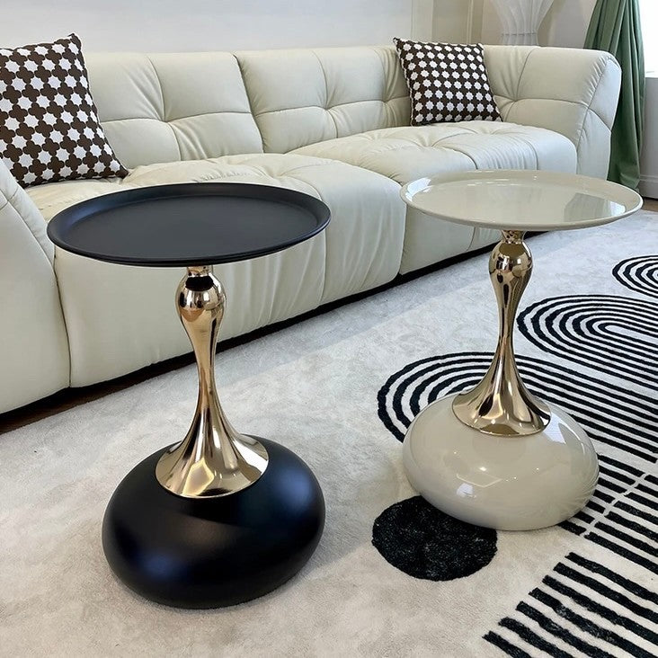Scandinavianretro sofa side table living room coffee table small table iron side table bedside storage rack balcony casual round table