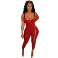 C5245    european and american women's fashion summer new sexy strappy hollow-out jumpsuit