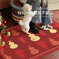New year's festive doormat - home entrance mat, welcome mat, housewarming rug, red floor mat, 2026 new anti-slip mat