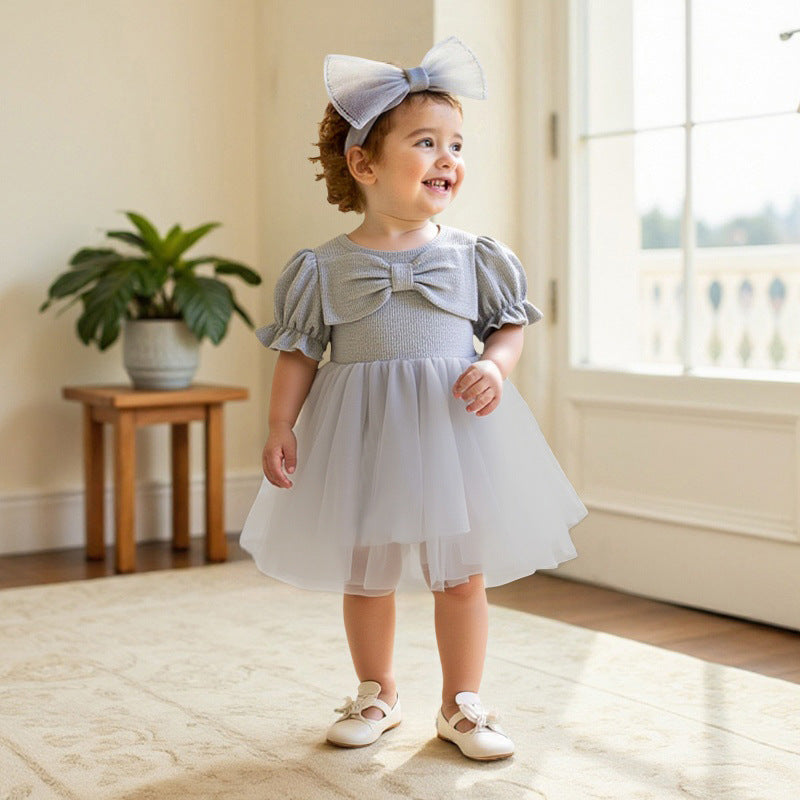 Mesh baby romper dress - class a, summer  collection - newborn infant clothing, perfect for baby's first month, 100-day celebration, and first birthday outfit