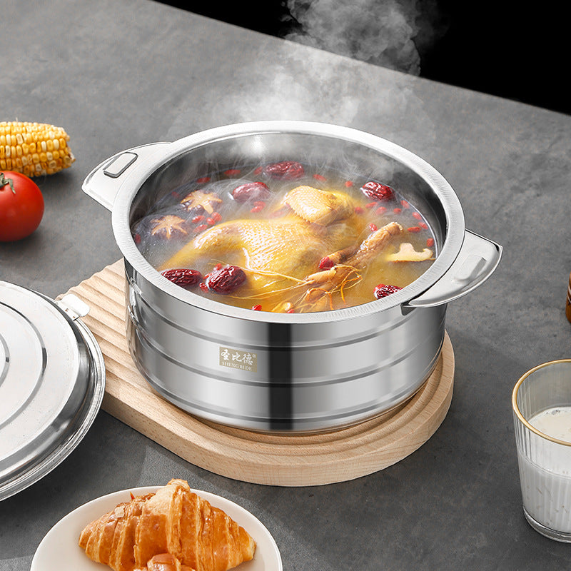 Cross-border African stainless steel fresh-keeping lunch box set, pot set,  10-piece pot set, double-layer foaming heat insulation pot