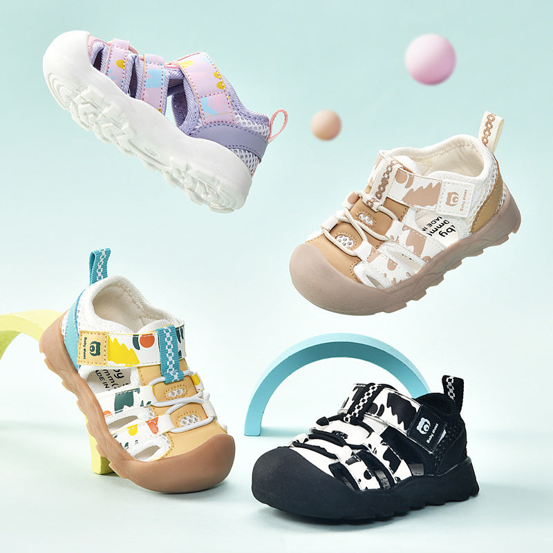 Newborn baby boys' first walker shoes summer sandals infant soft sole functional cartoon 1-3 years old baby shoes children's shoes