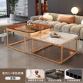 Rock slab coffee table for home living room small apartment coffee table casual modern new arrivalclassy glass retractable storage tea table