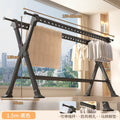 Foldable clothes drying rack - floor standing, indoor/outdoor use - aluminum alloy, extendable rod, perfect for balconies, bedrooms, and outdoor use - quilt drying solution