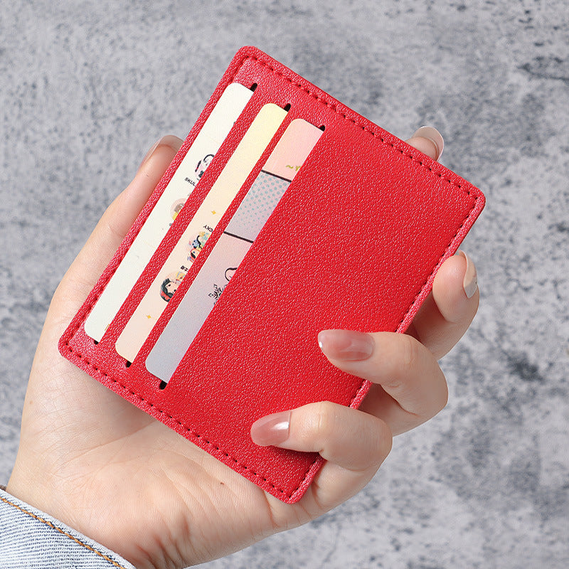 Small card bag for women, small and ultra-thin mini card clip, bus bank card cover for men, one piece portable anti-degaussing card bag.