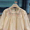 Pre-order: girls' autumn embroidered floral long-sleeve shirt - korean style casual outerwear for baby girls and children