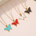 European and american cross-border e-commerce jewelry fashion enamel alloy pendant personalized enamel butterfly necklace autumn new jewelry