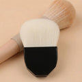 Small flat brush - black - matte white bristle powder brush + opp packaging