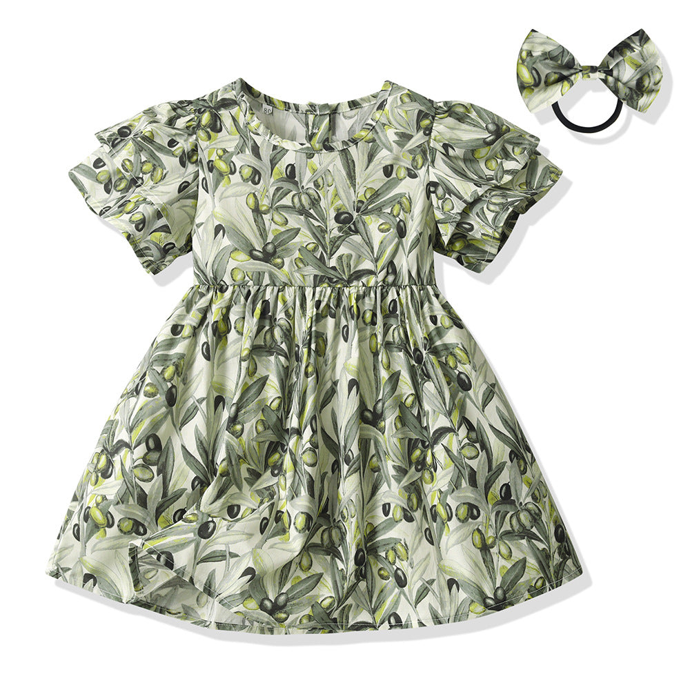Summer floral girls' princess dress, cotton a-line skirt wholesale, new cross-border children's wear dress, girls' dress
