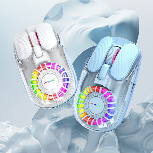 Transparent gaming bluetooth mouse, battery RGB dual-mode wireless mouse