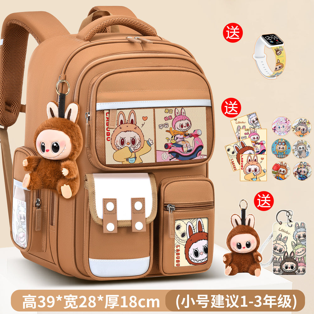 Labubu backpack - new 2026 model for elementary school students (grades 1-6). lightweight, spine-protecting, and load-reducing design for boys and girls