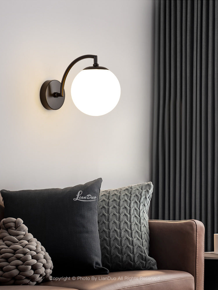 Wall lamp bedroom bedside lamp 2024 new living room background wall lamp American simple modern staircase aisle balcony lamp