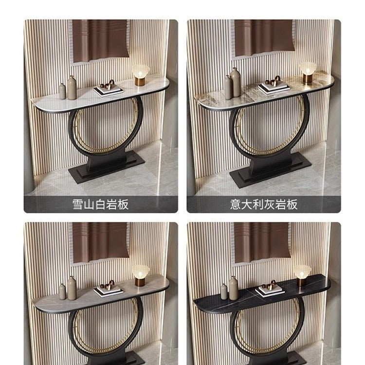 Accessible luxury bench narrow table slate console table entrance cabinet new chinoiserie bench entrance console table table against the wall semicircle