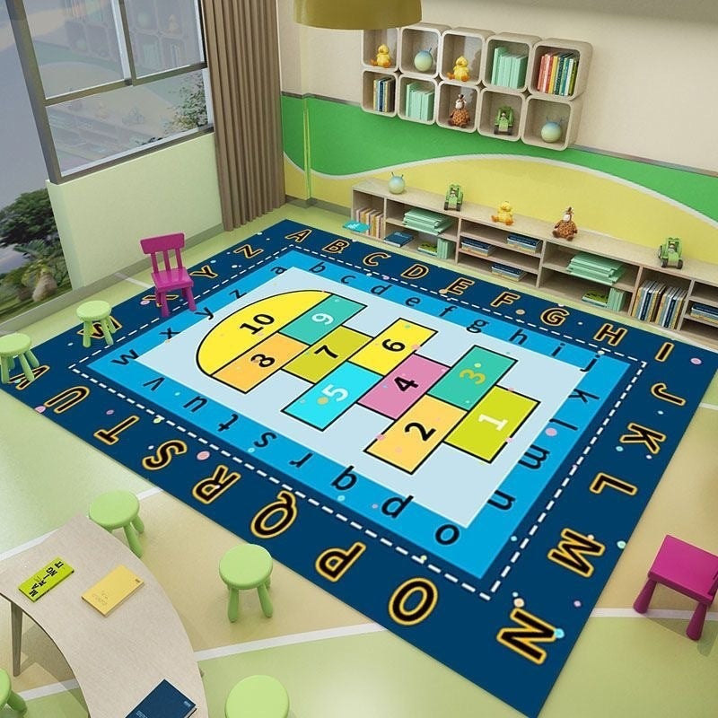 Baby crawling mat, cooling pad, classroom reading area, educational play mat, nursery kids alphabet crystal velvet rug
