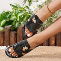 Amazon low heel sandals women's outwear plus size  summer new arrival cross strap cut outpure color slippers wholesale