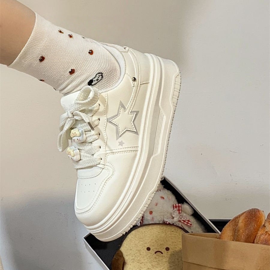 Dopamine original star white shoes 2026 spring and autumn new breathable sneakers thick soleniche styleeasiest for matchcasual shoes