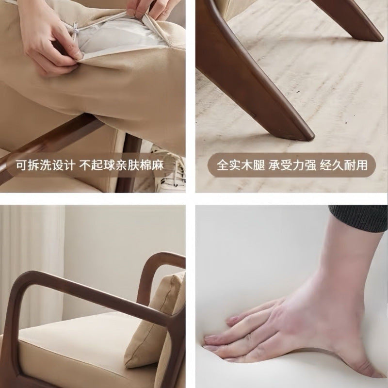 Balcony tea table and chair combination small apartment one table and two chairs household solid wood simple three-piece set reading and drinking tea cp