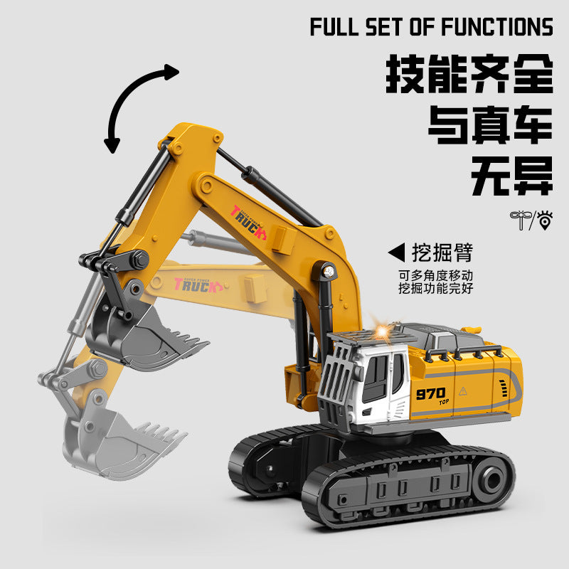 hot-selling full proportional alloy mini excavator dumper truck 1:64 scale kids' remote control construction vehicle mini forklift