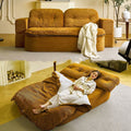 Vintage-inspired vacuum-sealed kangaroo sofa: creative, compact, and foldable for small living spaces - a lazy sofa bed for casual lounging