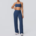 Sexy suspender back high waist hip lifting loosestraight-leg sports pants suit quick-drying running yoga fitness wear for women