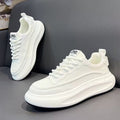 Men's 2025 new mesh breathable white sneakers - trendy, versatile low-top shoes with thick soles for height increase, comfortable casual shoes