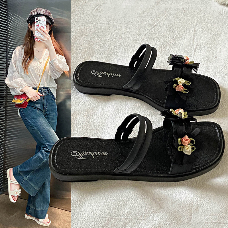 Summernew arrival two-wear sandals and slippers for women sweetflowersoutwear fairy style beautiful matching skirt beach slippers for women