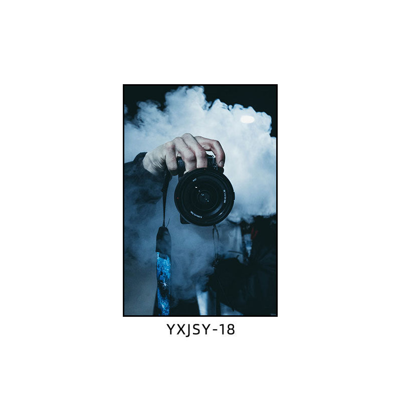 Camera photography Decorative painting Photo studio Black and white industrial style hanging painting Media studio Camera mural
