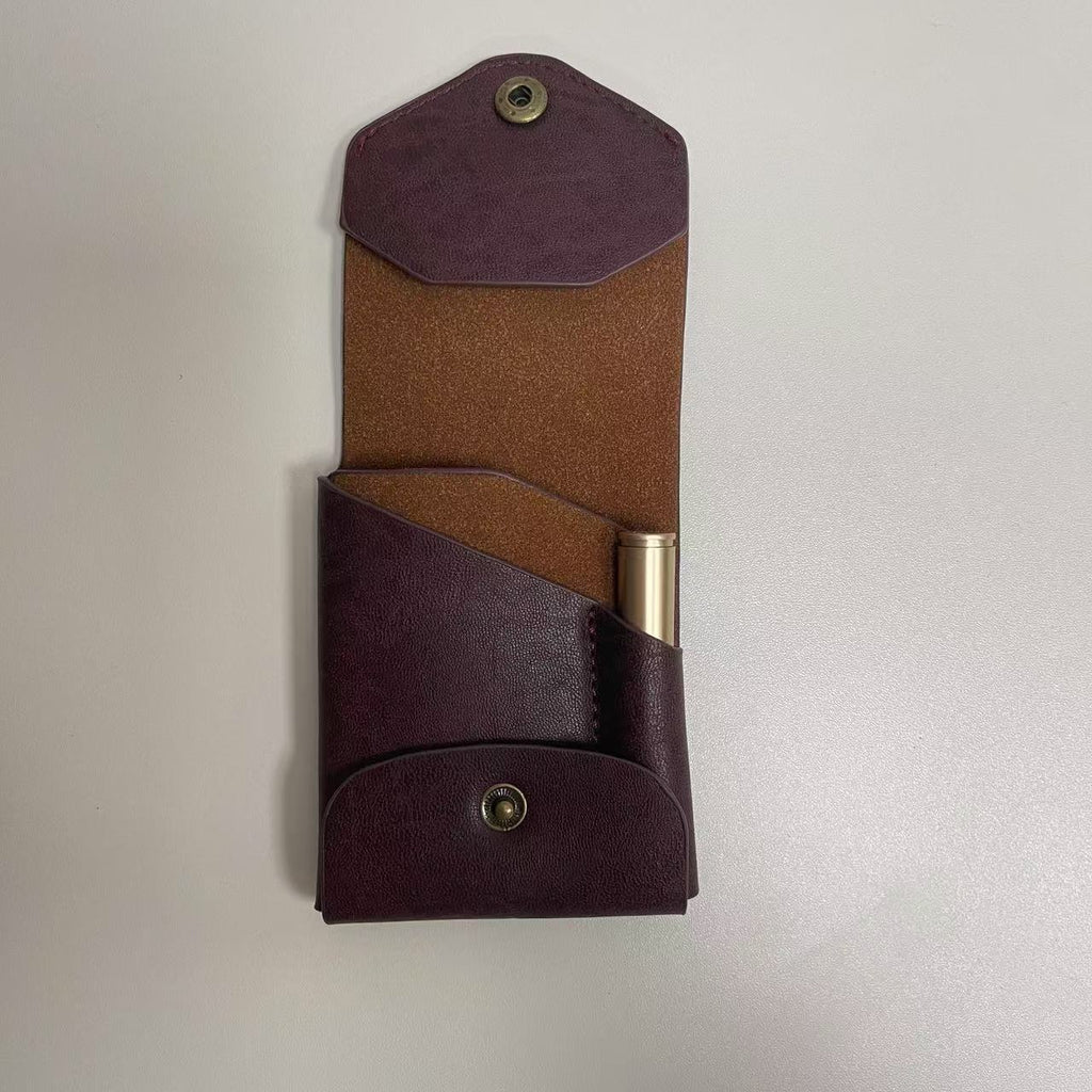 Retro accent men and women can use wallets with bullet pens, multi-functional change storage bags, simple and wear-resistant leather card bags