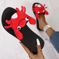 Influencer-approved open-toe slides for women - 2024 summer platform wedge soft sole sandals - cartoon fashion pregnancy-friendly thong sandals - trendy style