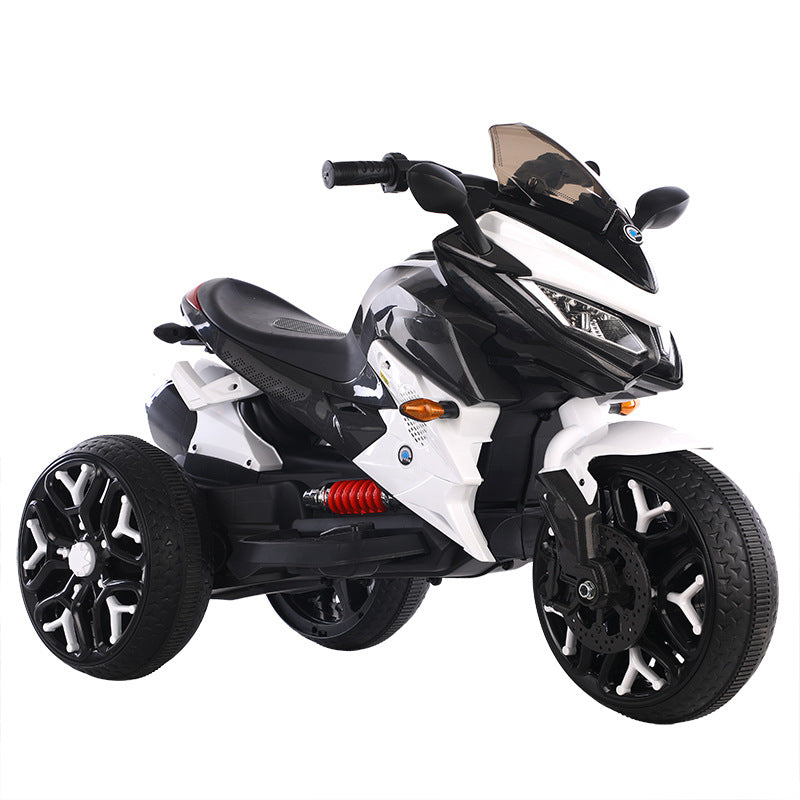 New children's three-wheeled electric motorcycle rechargeable boys and girls toy car electric three-wheeled motorcycle anti-roll