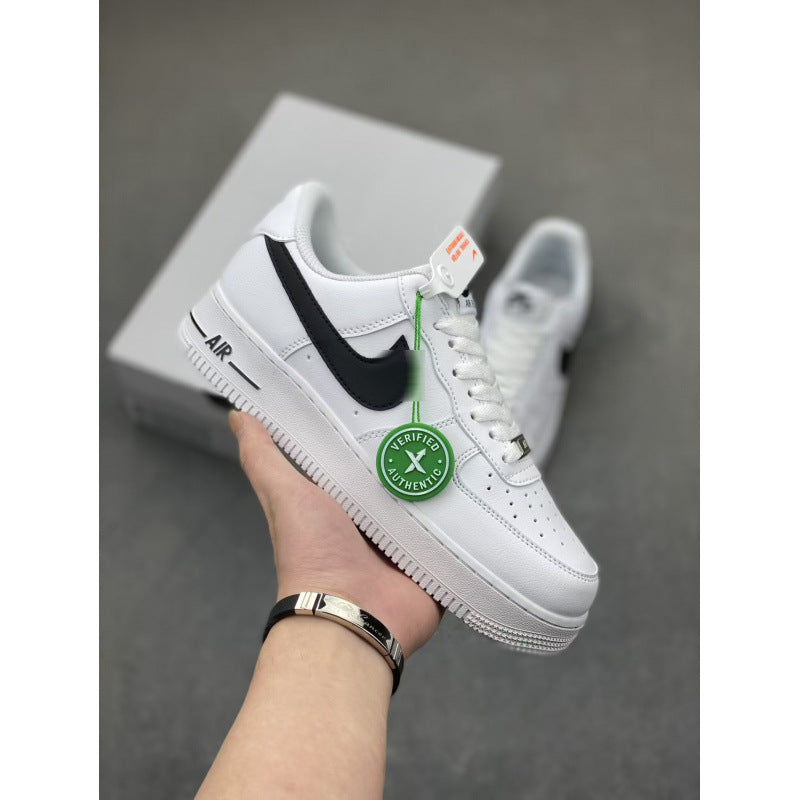 Putian high version air force one af1 white shoes wheat color pure original version black warrior men's shoes black sneakers