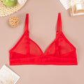 European and american wholesale transparent mesh women's underwear cross-border ultra-thin lace bra wireless triangle cup bra