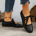 new arrivalretro style cut out woven flatstie backcasualflatsflatsplaid crocs doudou shoes for women