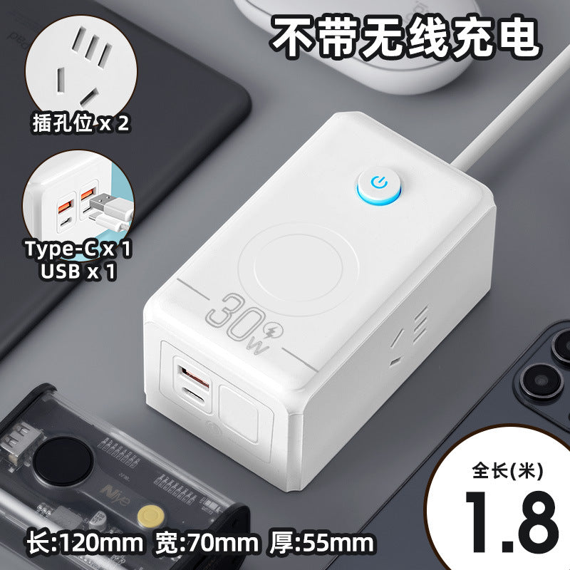 60w wireless phone charging socket panel multifunctional with usb fast charging power strip home dormitory power strip