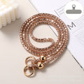 Luxury rhinestone beaded crystal phone lanyard - long crossbody phone strap with shoulder strap attachment for bags