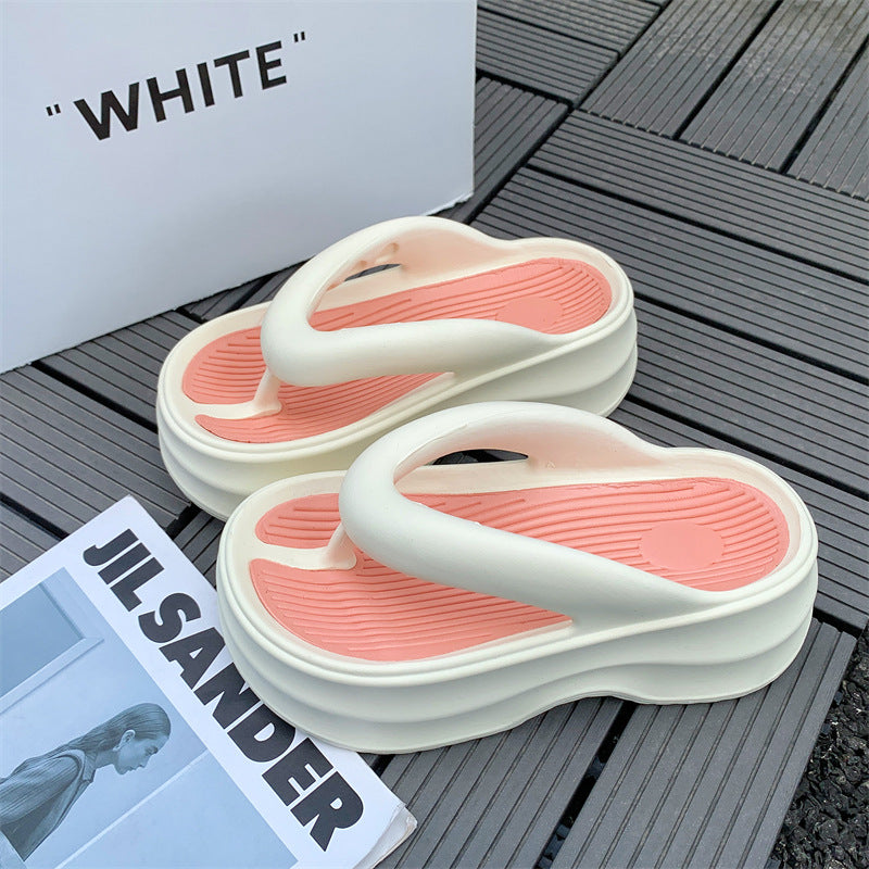 Flip-flops women's outwearsummernew arrivalinspopularthick solenon-slip seaside beach flip-flops with shit-like sandals