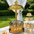 Wedding hotel stainless steel gold 8l fuel heater buffet catering insulation heater banquet catering hanging cover type
